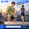 เสื้อวิ่งแขนกุด RUN-003 EAT SLEEP RUN REPEAT โทนกรม-เขียวสะท้อนแสง