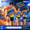เสื้อวิ่งแขนกุด RUN-016 RUNNING 40 โทนส้ม-น้ำเงิน-เหลือง