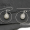 Circle Centre Pearl Drop Earrings
