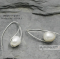 Silver Pearl Fish Hook Earrings