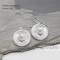 Solid Circle Centre Pearl Drop Earrings