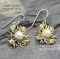 Gold Coral Pearl Earrings -Silver 925