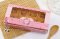 กล่องกระดาษฝาใส x 10 ใบ สำหรับใส่ขนม เบเกอรี่ เค้ก ของขวัญ ของชำร่วย ลายดอกกุหลาบ สีชมพู
