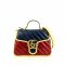 Gucci GG Marmont Mini Top Handle Leather Blue And Red