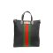 Gucci Tote Techno Canvas Black List Green Red