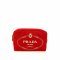 Prada 1NA021 Necessaire Pouch Canapa Logo Rosso + Talco
