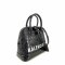 Balenciaga Dome Ville Top Handle Shiny Croc-Embossed In Black