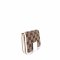 Gucci Gg Original Beige Logo Canvas With White Leather Flap Zip Around Wallet