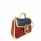 Gucci GG Marmont Mini Top Handle Leather Blue And Red