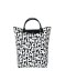 Longchamp LGP Tote Bag Medium Black White Canvas