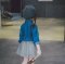 มินิเดรสเกาหลีแขนยาวสียีนส์กระโปรงเทา