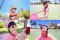 ชุดว่ายน้ำเด็กวินเทจ BABY LIGA สีชมพูเหลือง