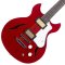 Harmony Standard Comet Electric Guitar w/Case, RW FB, Trans Red