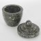 Stone cup with lid Assorted 4"