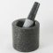 Cylindrical stone mortar with pestle 6"