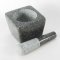 Square stone mortar with pestle 5"x5"