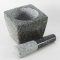 Square stone mortar with pestle 6"x6"