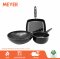 MEYER Cookware Set, Black, TRIPLE PACK 3 pieces / set