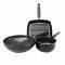 MEYER Cookware Set, Black, TRIPLE PACK 3 pieces / set