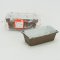 Square foil cup with lid 500 ml. Mocha color