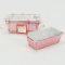 Square foil cup with lid 500 ml. pink