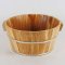 Wooden bowl with stainless steel container 33 x H. 19 cm.
