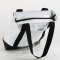 Shoulder bag with zipper 44.5x38x13 cm. White-Black