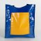 Shoulder bag size 33x36x10 cm. Blue-yellow