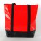 Shoulder bag with zipper 44.5x40x13 cm. Red-black