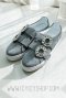 SI11701 Shimmer Buckles Sneakers-Grey
