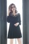 D11205 Lucy Black Velvet Dress