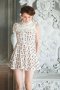 Birdcage Rimmed Dress -Vanille