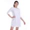 EMBROIDERY DRESS กระโปรงแขน 3 ส่วน - คอกลม ตกแต่งเทปด้านหน้าและแขน สีขาว รหัส LNTS25