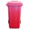 ถังขยะพลาสติกพร้อมล้อเข็น (ฝา1ช่องทิ้ง) สีแดง 120L