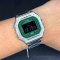 Casio Standard นาฬิกาข้อมือผู้ชาย สายสแตนเลส รุ่น W-218HD-3A - หน้าปัดสีเขียว  ตัวเรือน และสายสีเงิน