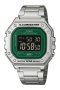 Casio Standard นาฬิกาข้อมือผู้ชาย สายสแตนเลส รุ่น W-218HD-3A - หน้าปัดสีเขียว  ตัวเรือน และสายสีเงิน