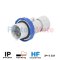 GW62015FH  STRAIGHT CONNECTOR HP - IP44/IP54 - 2P+E 32A 200-250V 50/60HZ - BLUE - 6H - FAST WIRING
