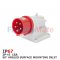 GW60430  90° ANGLED SURFACE MOUNTING INLET - IP67 - 3P+E 16A 380-415V 50/60HZ - RED - 6H - SCREW WIRING