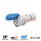 GW62004FH STRAIGHT CONNECTOR HP - IP44/IP54 - 2P+E 16A 200-250V 50/60HZ - BLUE - 6H - FAST WIRING