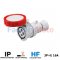 GW62030H STRAIGHT CONNECTOR HP - IP66/IP67/IP68/IP69 - 3P+E 16A 380-415V 50/60HZ - RED - 6H - SCREW WIRING