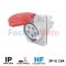 GW62209H  10° ANGLED FLUSH-MOUNTING SOCKET-OUTLET HP - IP44/IP54 - 3P+E 16A 380-415V 50/60HZ - RED - 6H - SCREW WIRING