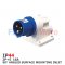 GW60404  90° ANGLED SURFACE MOUNTING INLET - IP44 - 2P+E 16A 200-250V 50/60HZ - BLUE - 6H - SCREW WIRING