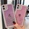 เคสใส ขอบไข่มุก+กากเพชร 2 สี (เคส Samsung iPhone)