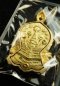 เหรียญฉลุเจริญพร หลวงพ่อโสธร พิมพ์เล็ก เนื้อทองระฆัง ลงยาสีม่วง ฝังเพชรแท้ 3-5 เม็ด หมายเลข 718 (โทรถาม)