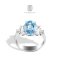 925 STERLING SILVER AQUAMARINE AFRICA AND CZ DIAMOND GEMSTONE RING