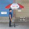 ร่มสนาม 40 นิ้ว (สีแดงขาว