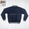 เสื้อแจ็คเก็ต ทรงเบสบอล แบบคอตั้งทอพรม สีกรมท่า ปกขลิปขาว