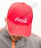หมวกแก๊ปสีแดงพร้อมปักโลโก้ coca cola