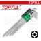 GAAL0915 ประแจหกเหลี่ยมหัวท็อกซ์มีรู (ยาวพิเศษ) ขนาด T10-T50 (9 ตัวชุด) TOPTUL