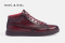 รองเท้าบู้ทหนังแท้สีน้ำตาลแบบผูกเชือก รองเท้าผู้ชาย   Playtime Leather Ankle Boot Sneaker in Maroon Red